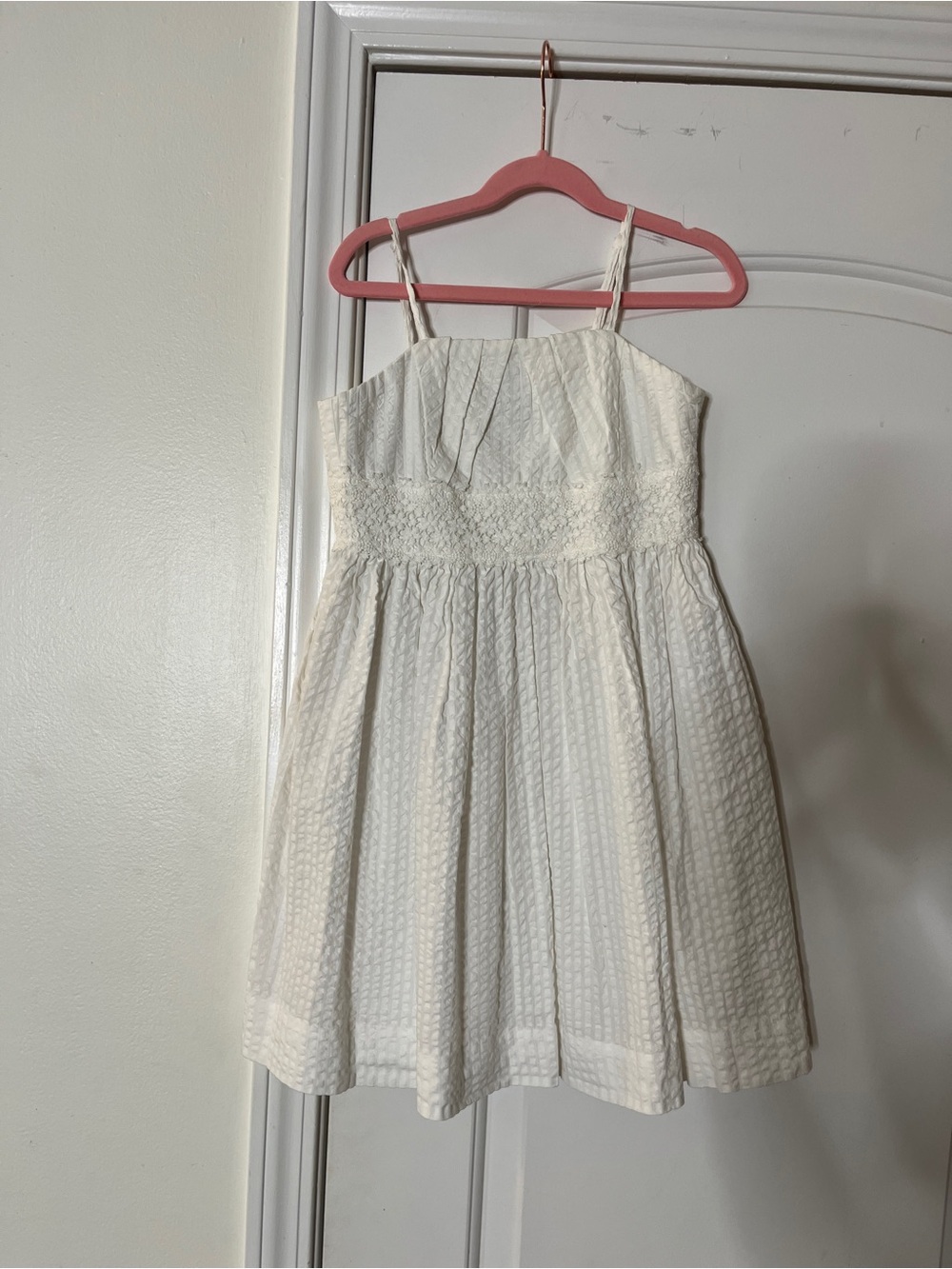 Polo by Ralph Lauren White Textured Spaghetti-Strap Dress